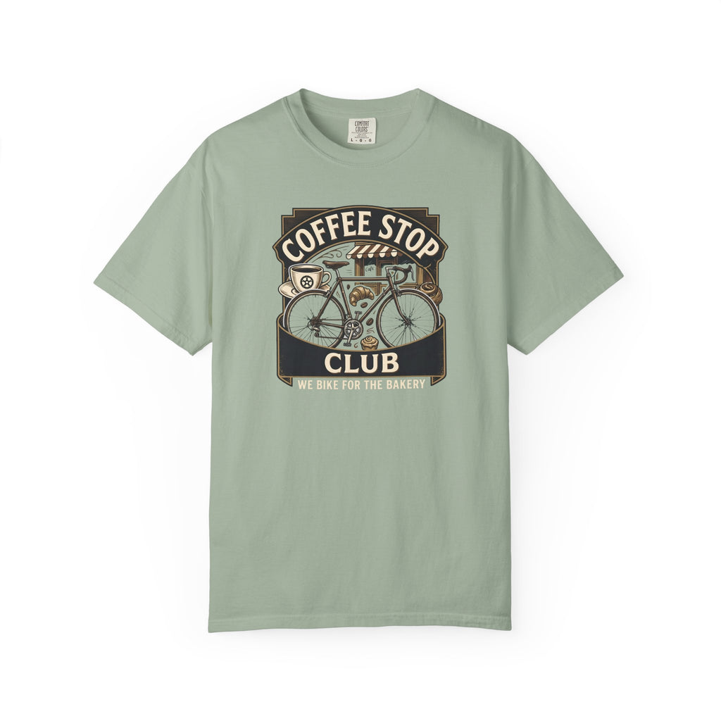 Cyclist Premium Coffee Stop Club Riders T-Shirt Comfort Colors Bicycle Ride to the Bakery Design Peloton Tee Shirt