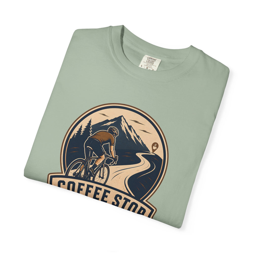 Cyclist Premium Coffee Stop Club Riders T-Shirt Comfort Colors Bicycle Ride to the Café Design Peloton Tee Shirt