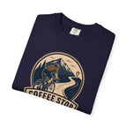 Cyclist Premium Coffee Stop Club Riders T-Shirt Comfort Colors Bicycle Ride to the Café Design Peloton Tee Shirt