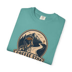 Cyclist Premium Coffee Stop Club Riders T-Shirt Comfort Colors Bicycle Ride to the Café Design Peloton Tee Shirt