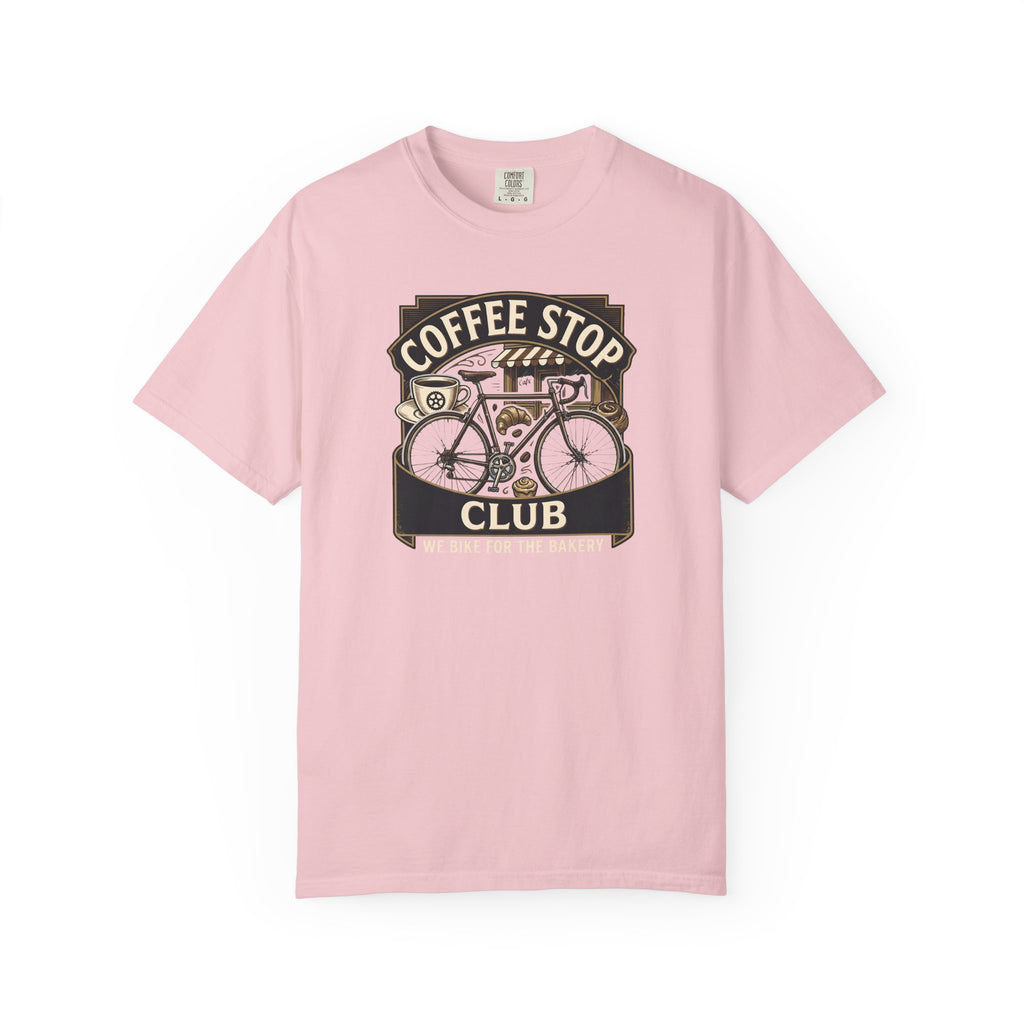 Cyclist Premium Coffee Stop Club Riders T-Shirt Comfort Colors Bicycle Ride to the Bakery Design Peloton Tee Shirt