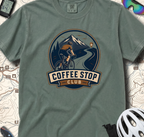 Cyclist Premium Coffee Stop Club Riders T-Shirt Comfort Colors Bicycle Ride to the Café Design Peloton Tee Shirt