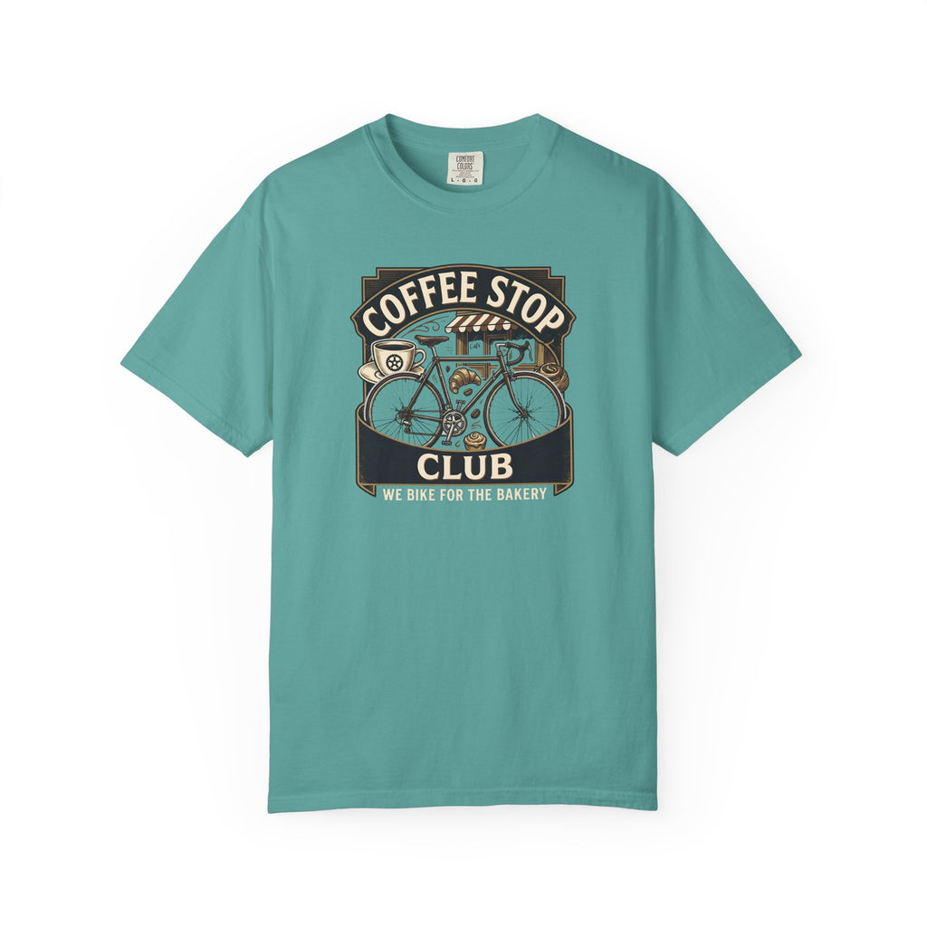 Cyclist Premium Coffee Stop Club Riders T-Shirt Comfort Colors Bicycle Ride to the Bakery Design Peloton Tee Shirt