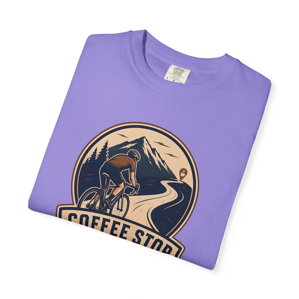 Cyclist Premium Coffee Stop Club Riders T-Shirt Comfort Colors Bicycle Ride to the Café Design Peloton Tee Shirt