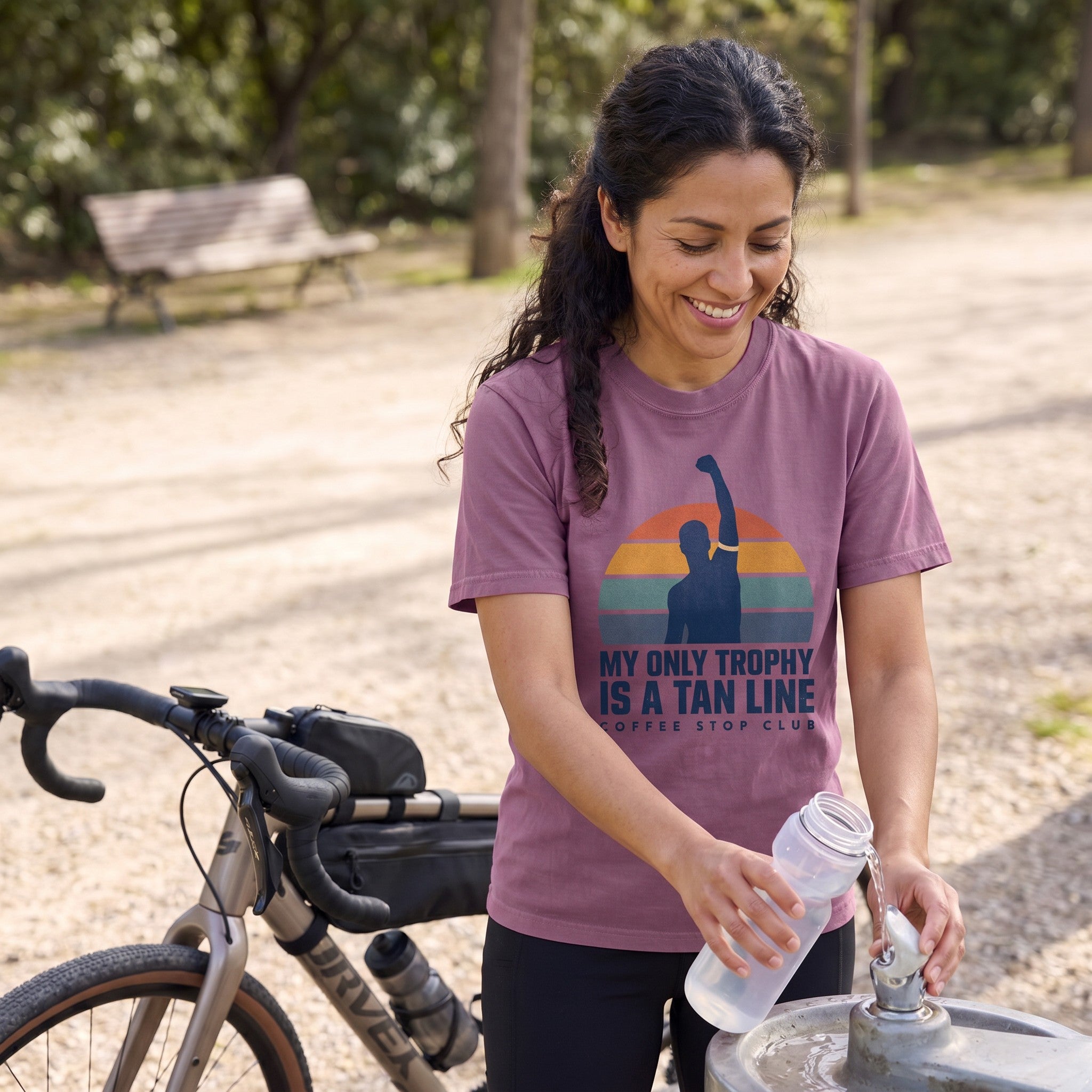 Tan Line Trophy Cycling T-Shirt — Berry lifestyle