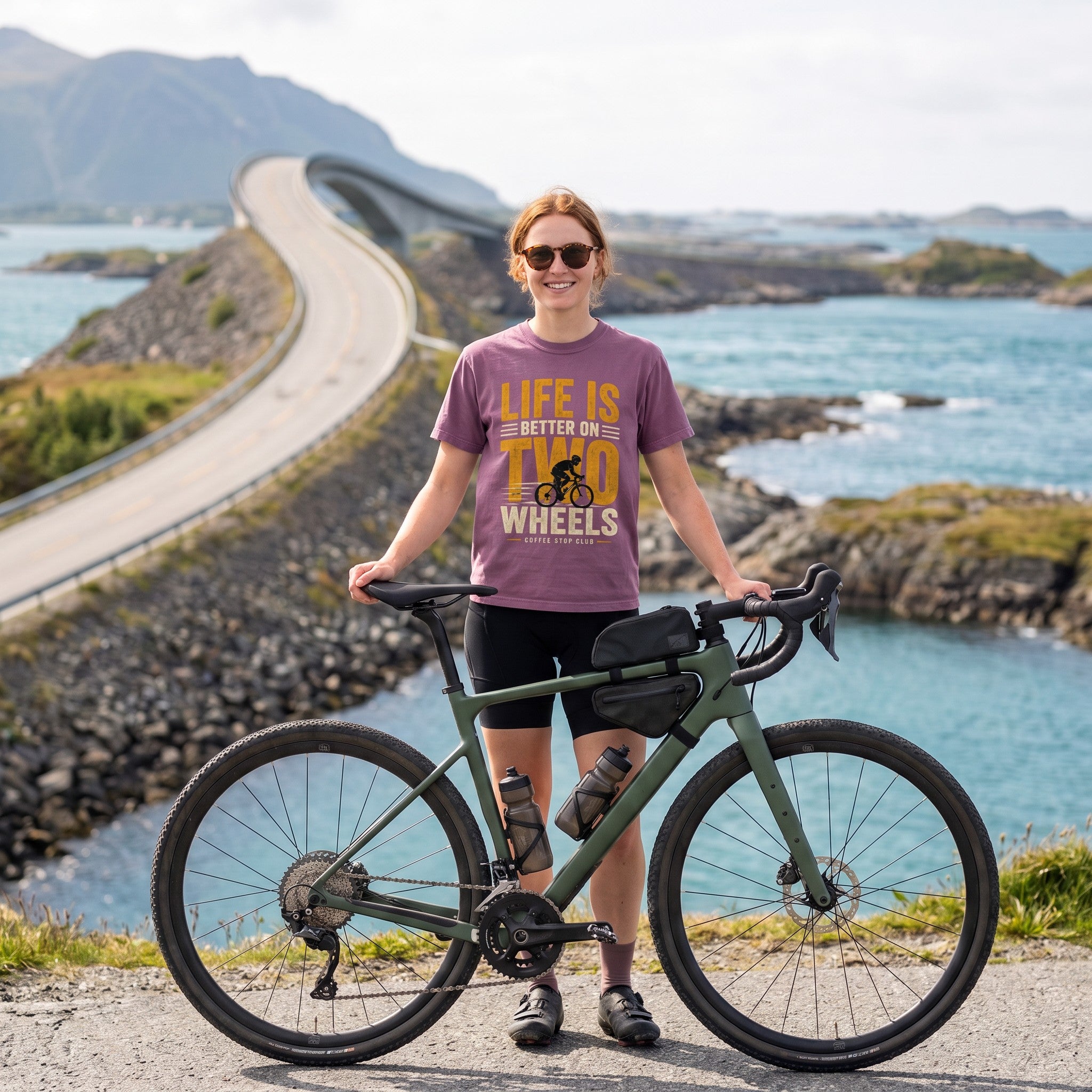 Life Is Better On Two Wheels Cycling T-Shirt — Berry lifestyle
