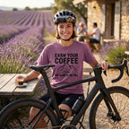 Earn Your Coffee Cycling T-Shirt — Berry lifestyle