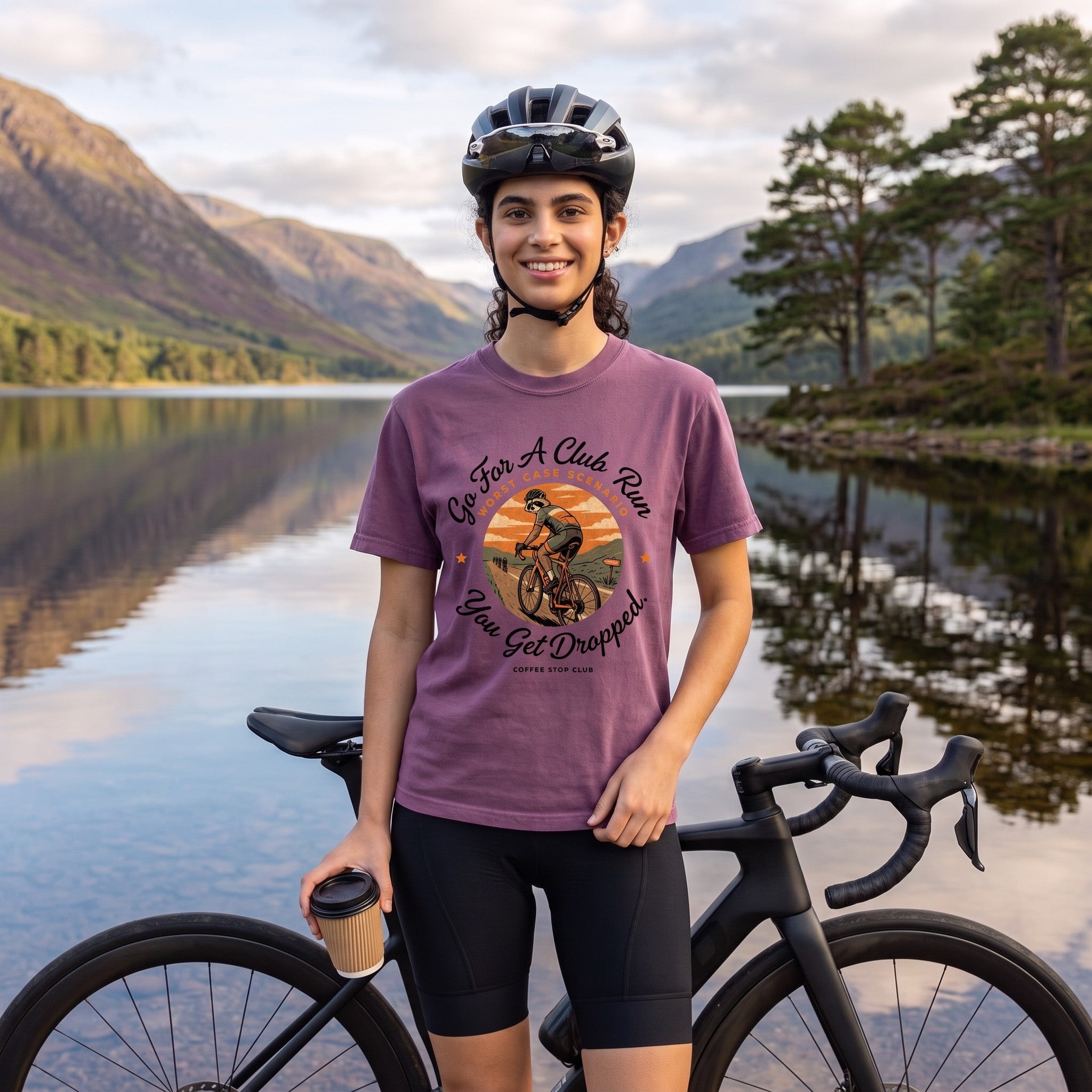 Cyclist Get Dropped T‑Shirt — Berry lifestyle