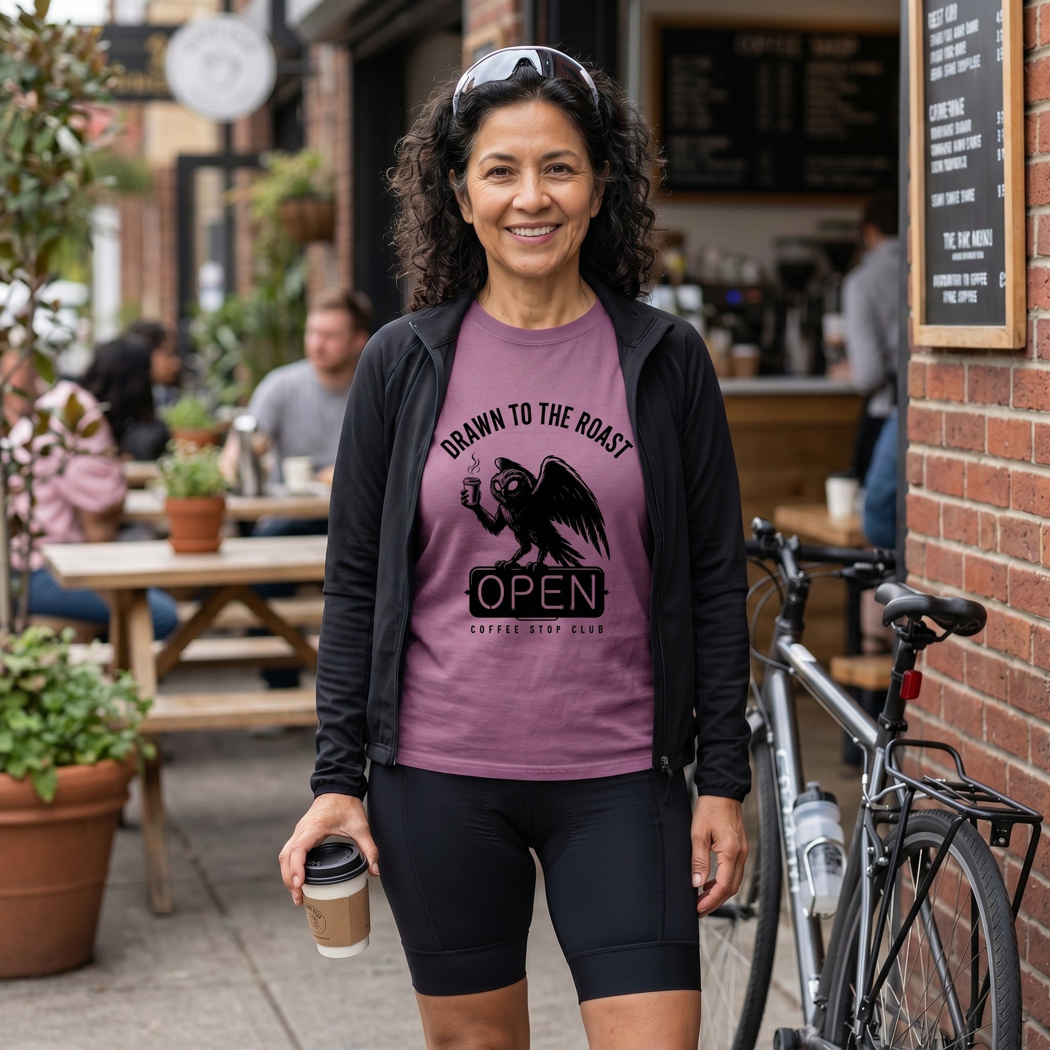 Drawn to the Roast Cycling T-Shirt — Berry lifestyle