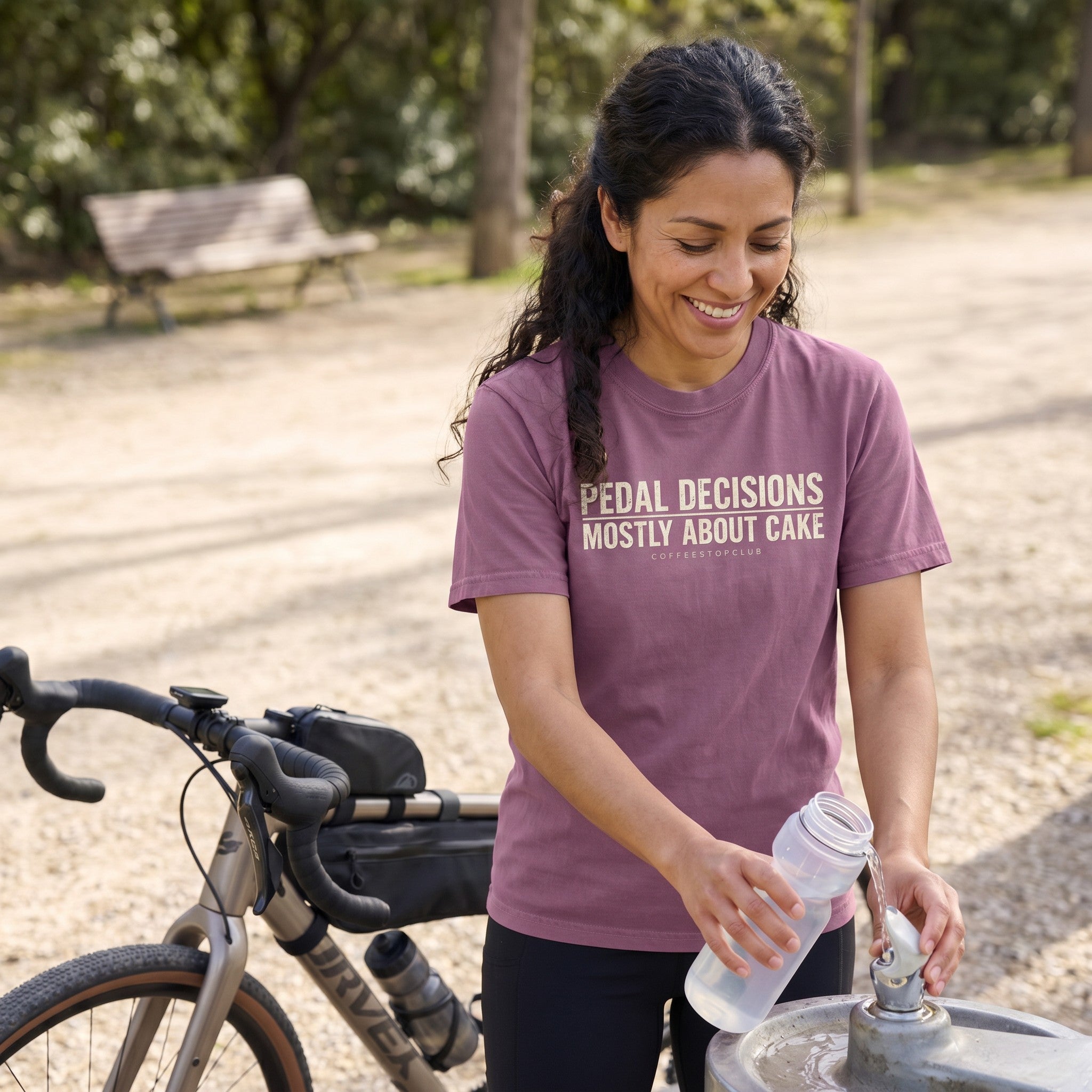 Pedal Decisicions Cycling T-Shirt — Berry lifestyle