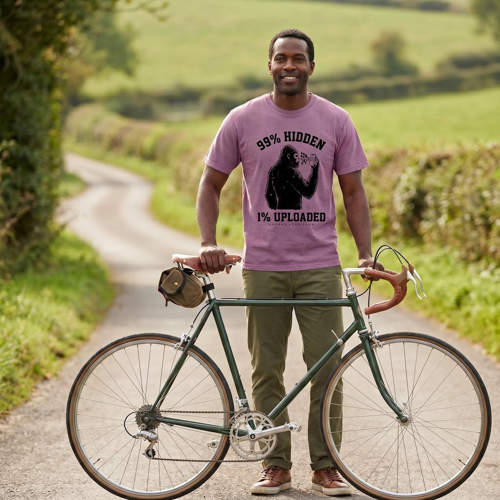 99% Hidden 1% Uploaded Cycling T-Shirt — Berry lifestyle