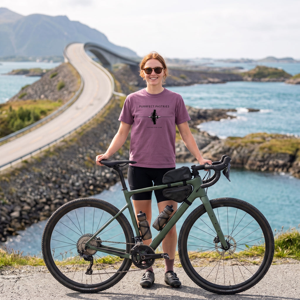 Cat Reflection Cycling T-Shirt — Berry lifestyle