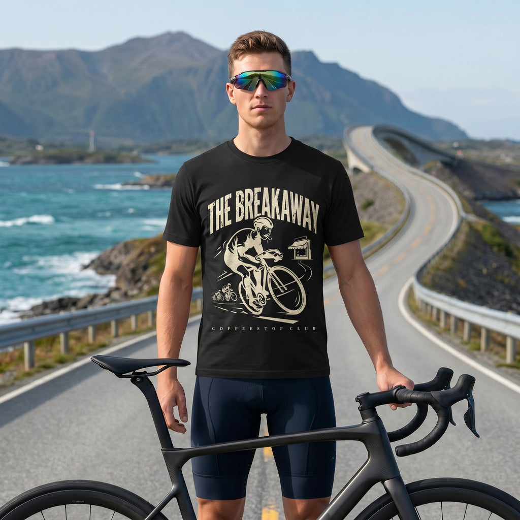 The Breakaway Cycling T-Shirt — Black lifestyle