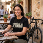 100Km is Not Far T‑Shirt — Black lifestyle