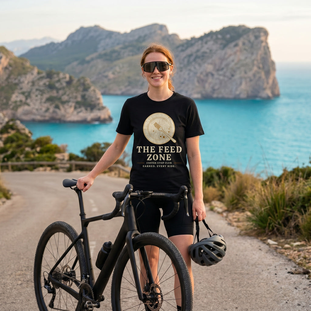 The Feed Zone Cycling T-Shirt — Black lifestyle