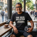 The Real Peloton Cycling T-Shirt — Black lifestyle