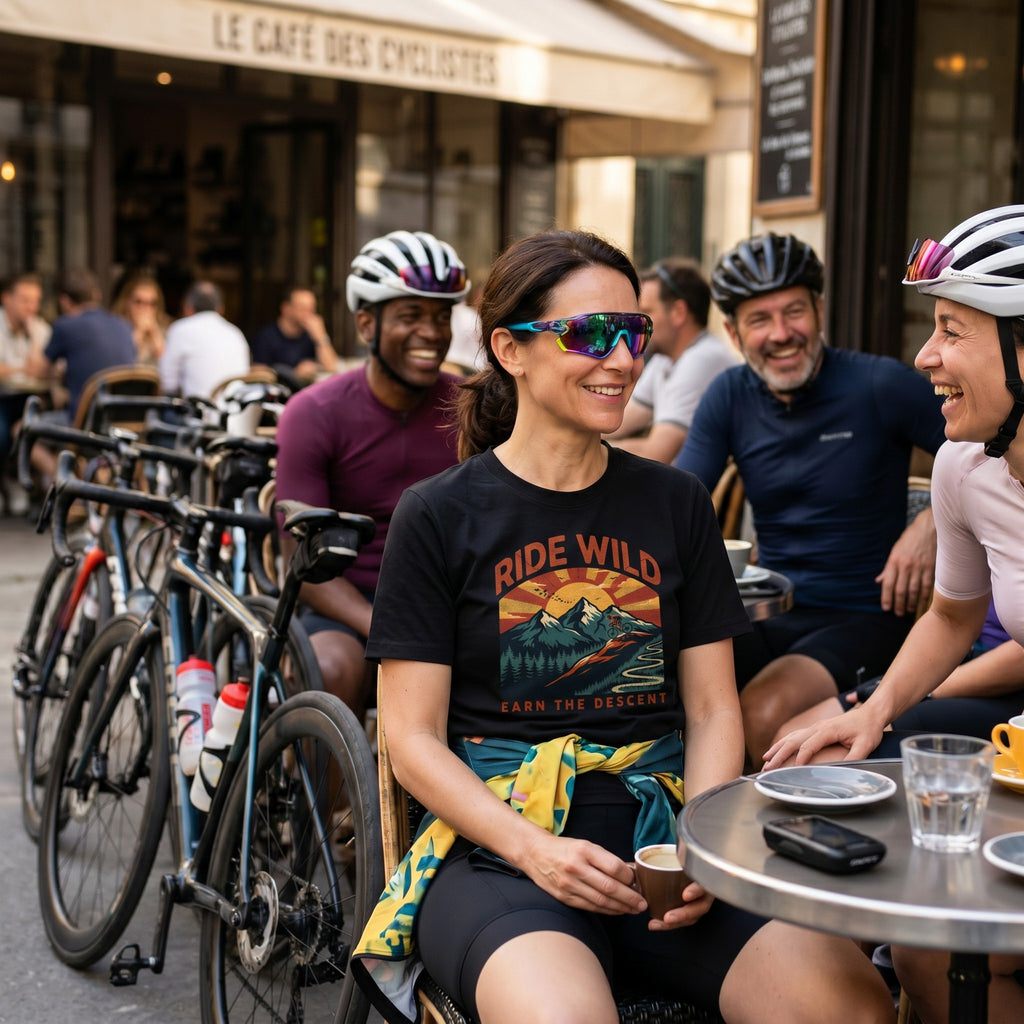 Ride Wild Cycling T-Shirt — Black lifestyle
