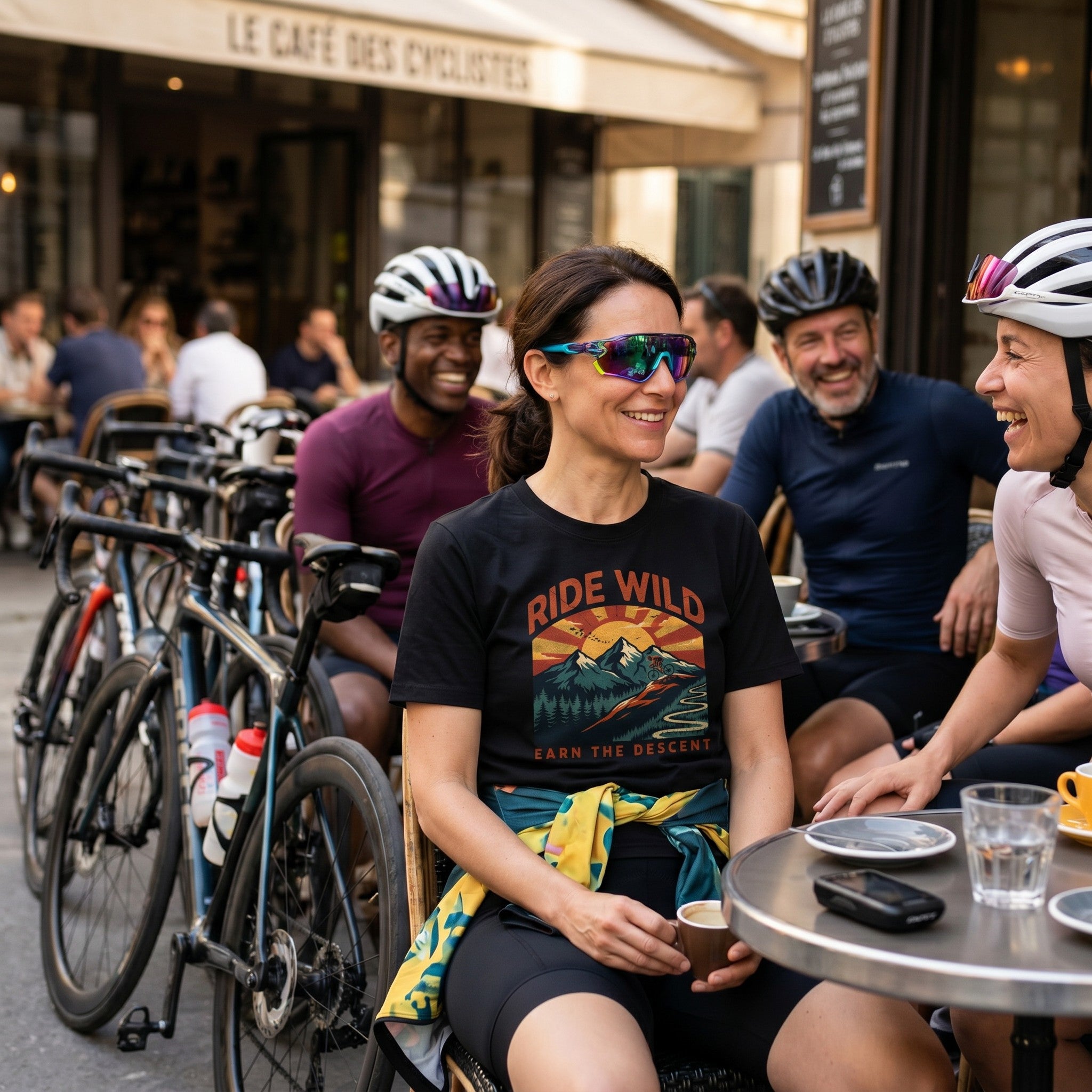 Ride Wild Cycling T-Shirt — Black lifestyle