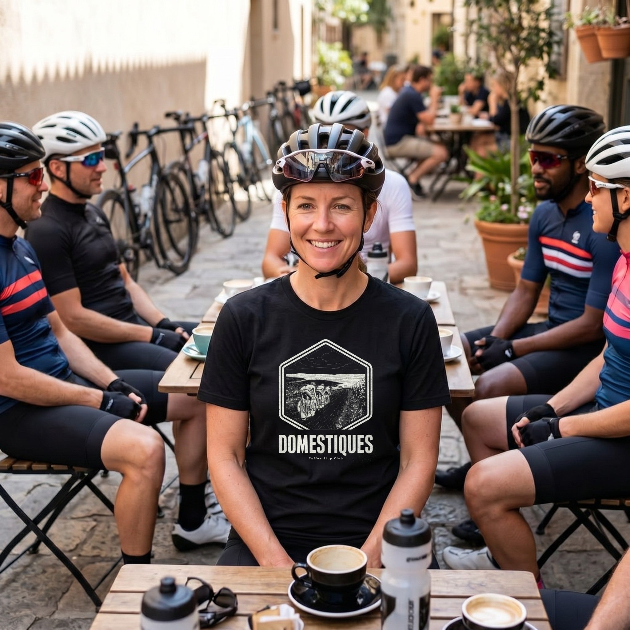 Domestiques Vintage Society T-Shirt — Black lifestyle