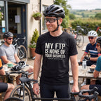 My FTP Is None Of Your Business Cycling T-Shirt — Black lifestyle