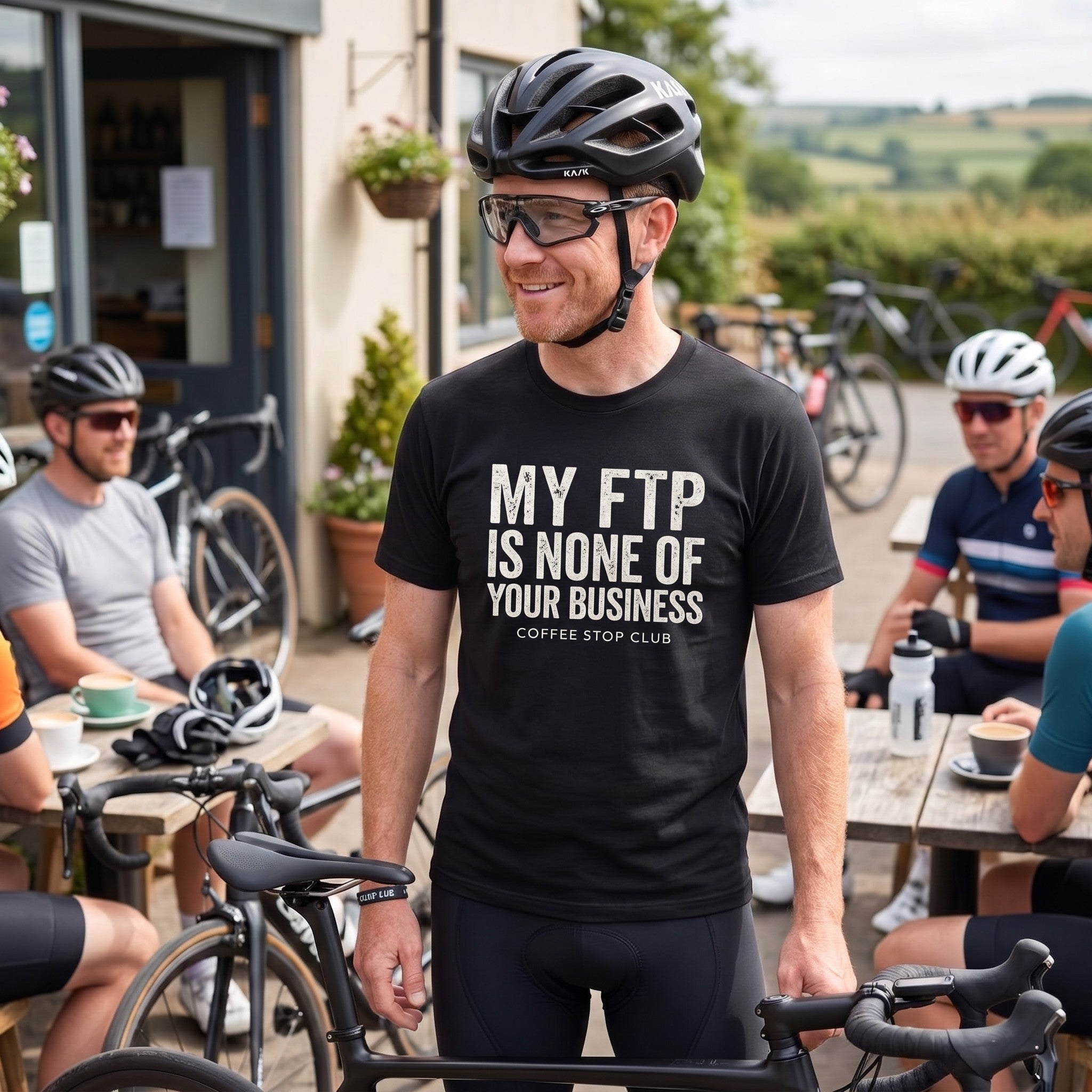 My FTP Is None Of Your Business Cycling T-Shirt — Black lifestyle