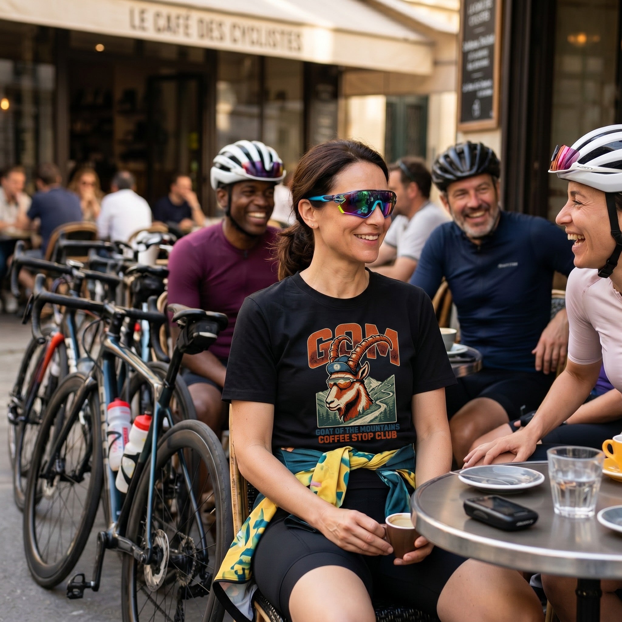 G.O.A.T.M Cycling T-Shirt — Black lifestyle