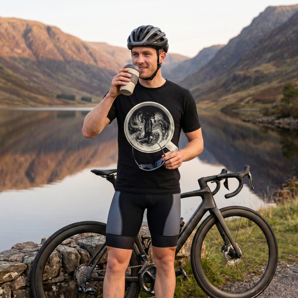 Crema de la Crema Cycling T-Shirt — Black lifestyle