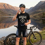 Attack at the Patisserie Cycling T-Shirt — Black lifestyle