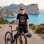 Coffee Stop Strategy Cycling T-Shirt — Black lifestyle