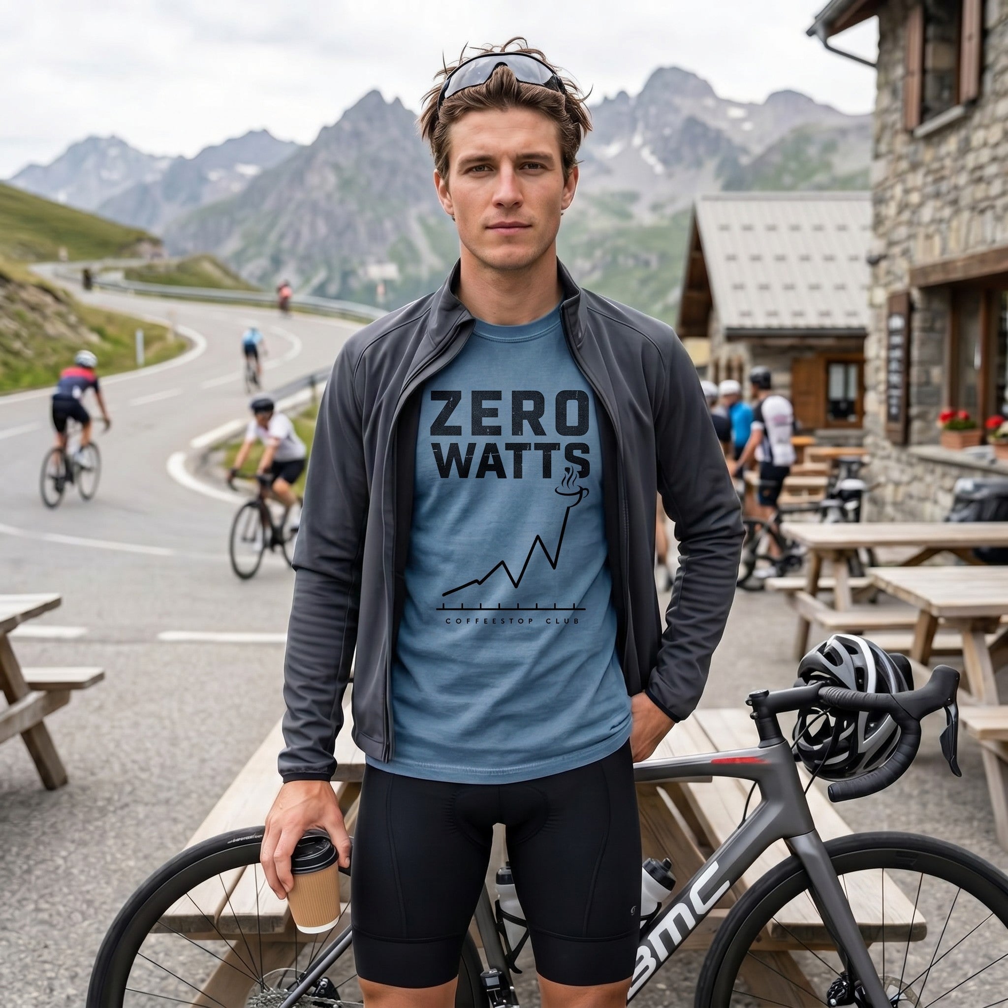 Zero Watts Cycling T-Shirt — Blue Jean lifestyle