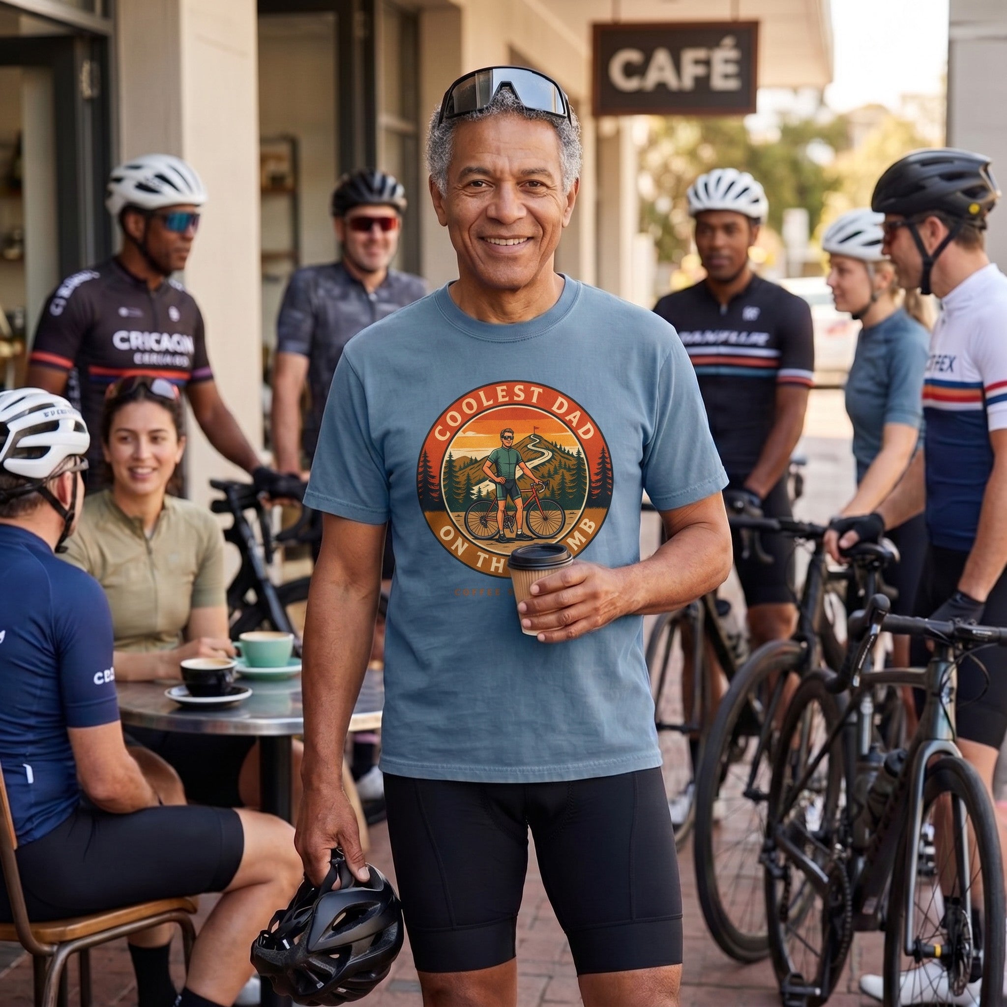 Coolest Dad On The Climb T-Shirt — Blue Jean lifestyle