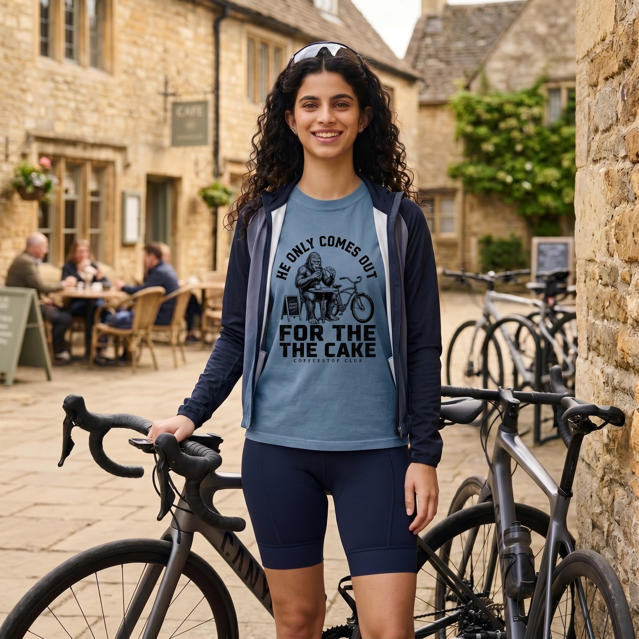 Only For The Cake Cyclist T-Shirt — Blue Jean lifestyle