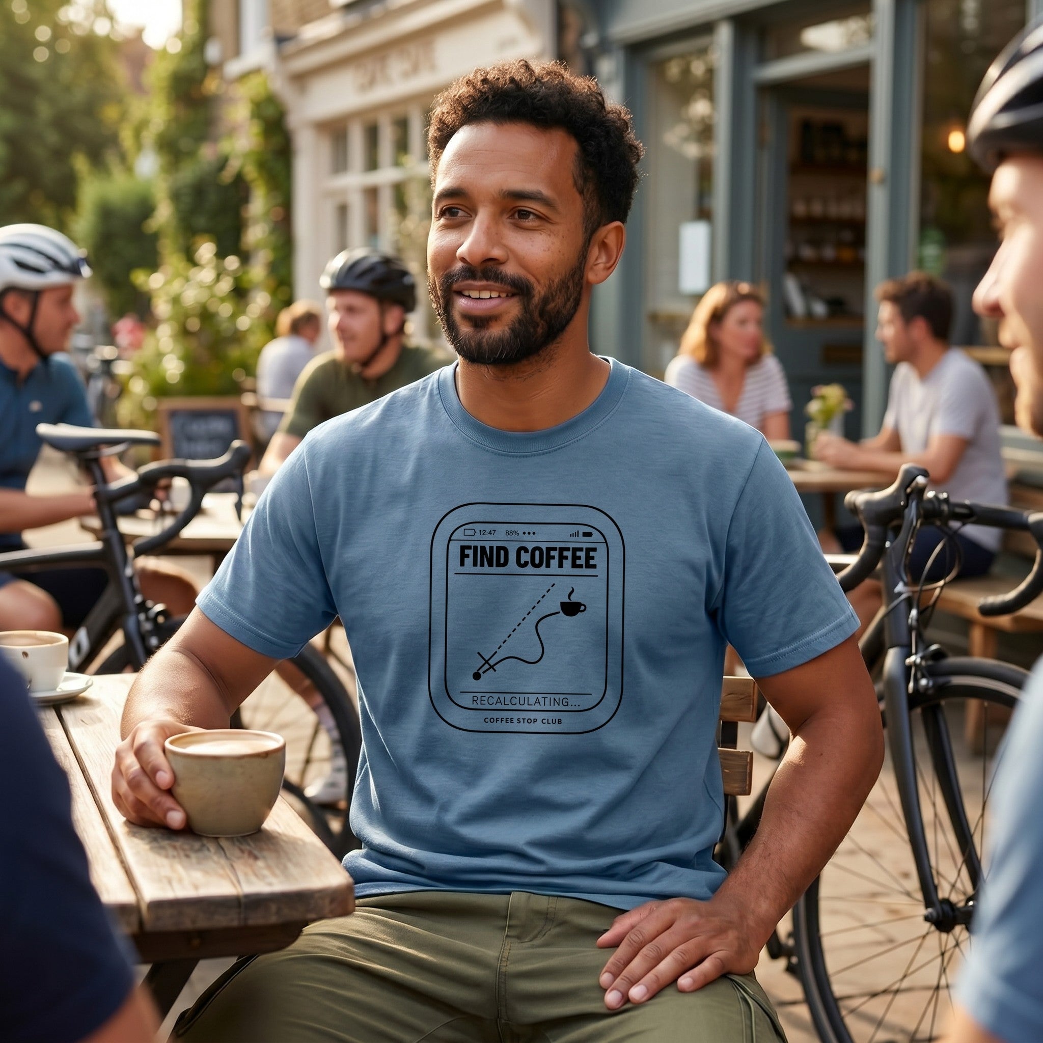 Recalculating For Coffee T-Shirt — Blue Jean lifestyle