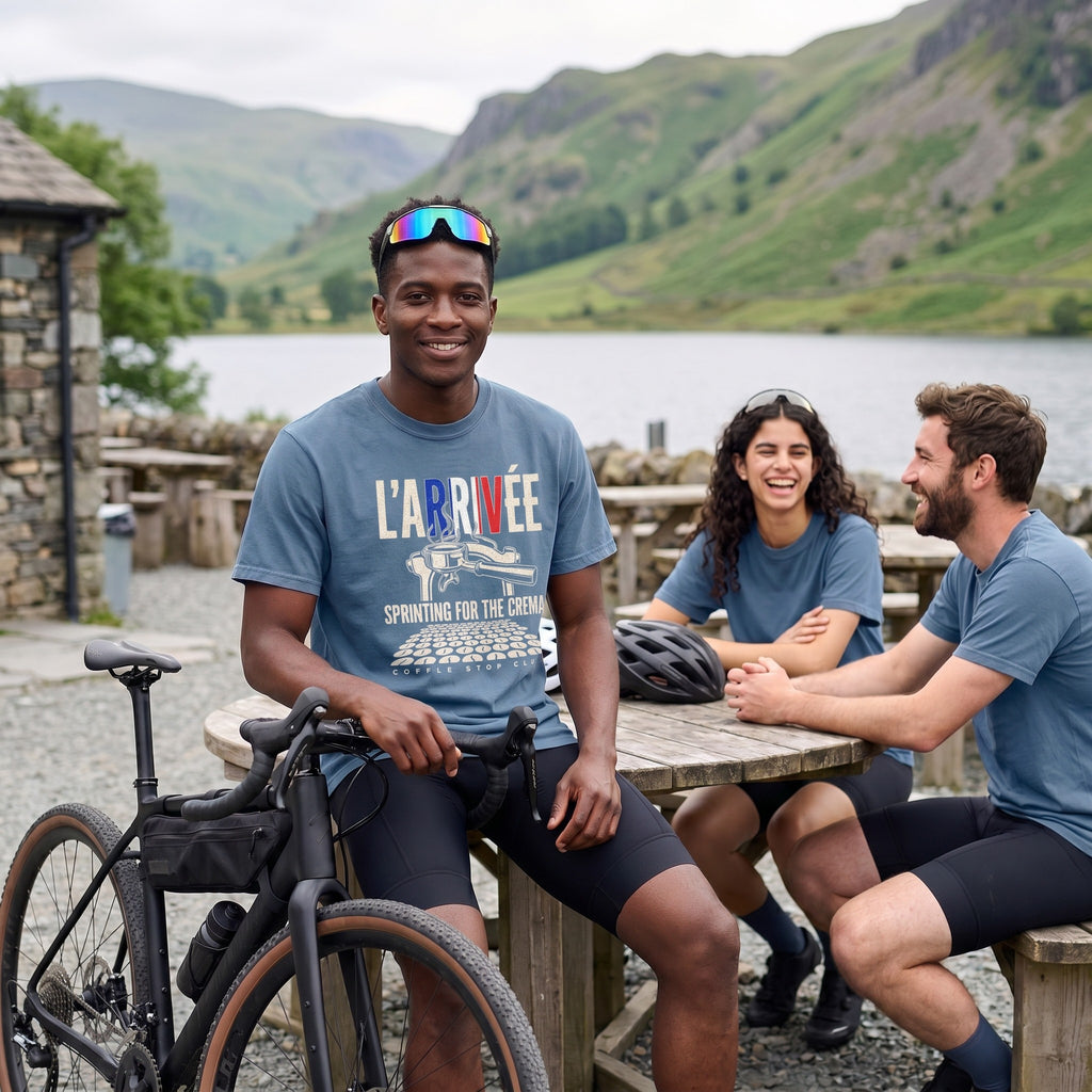 L'Arrivée TdF Cycling T-Shirt — Blue Jean lifestyle
