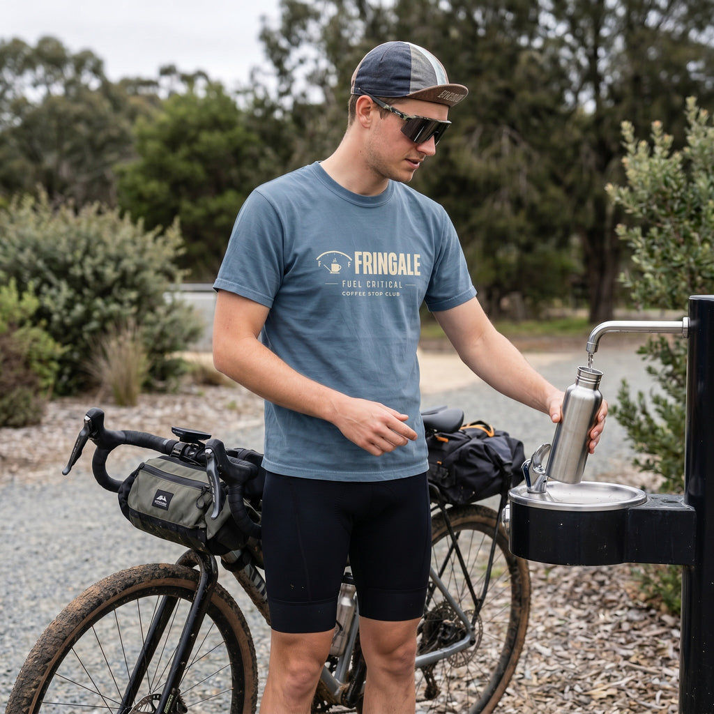 Fringale Fuel Critical Tour T‑Shirt — Blue Jean lifestyle