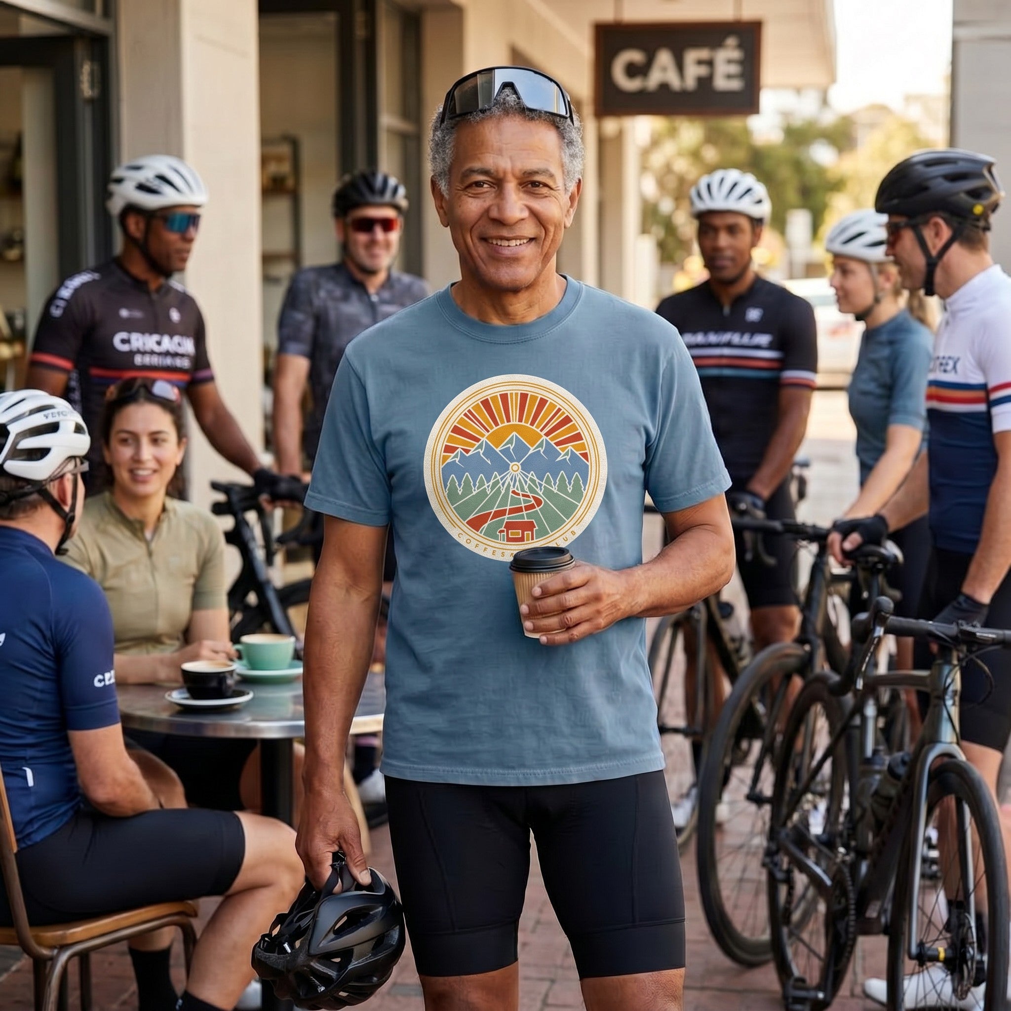 Wheel Base Cycling T-Shirt — Blue Jean lifestyle