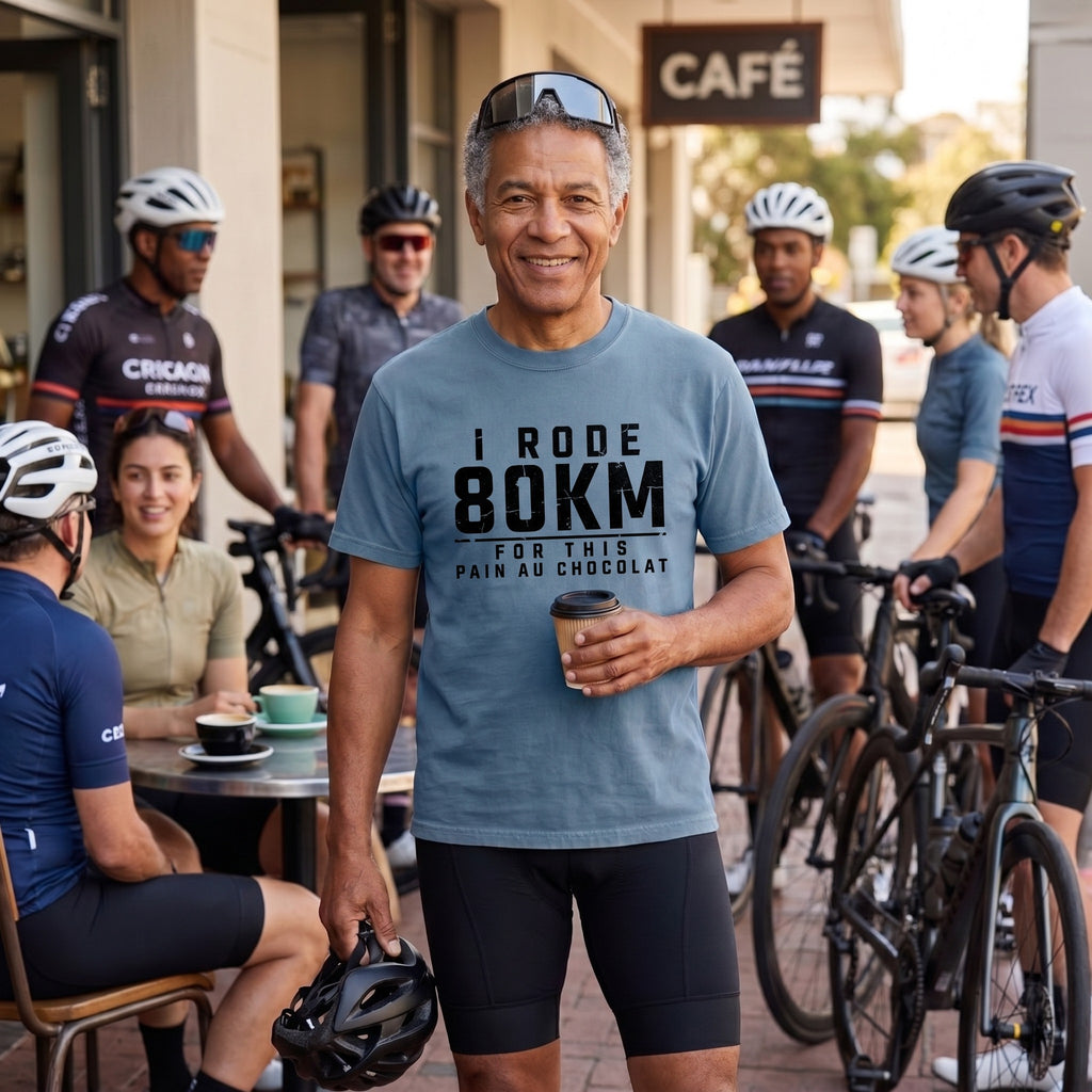 I Rode 800km For a Pain au Chocolat T‑Shirt — Blue Jean lifestyle