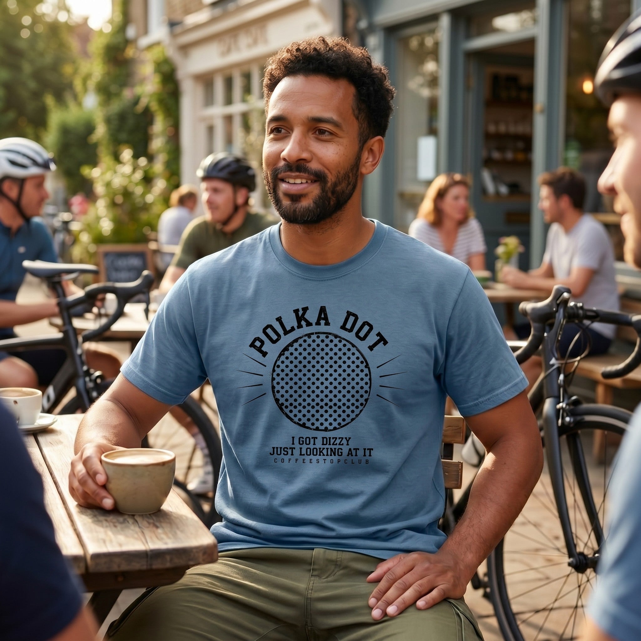 Polka Dot Yellow Cycling T-Shirt — Blue Jean lifestyle