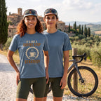 Coffee Stop Strategy Cycling T-Shirt — Blue Jean lifestyle