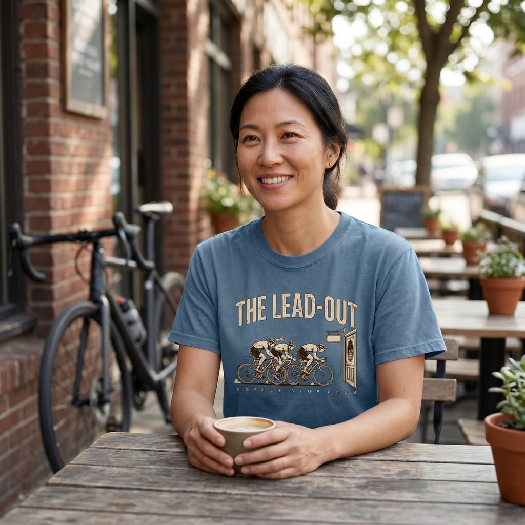 The Lead Out Cycling T-Shirt — Blue Jean lifestyle