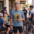"No!" Cycling Coffee T‑Shirt  — Blue Jean lifestyle