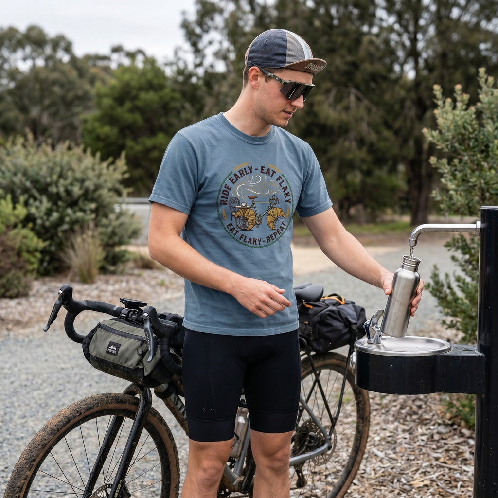 Ride Early Eat Flaky T-Shirt — Blue Jean lifestyle