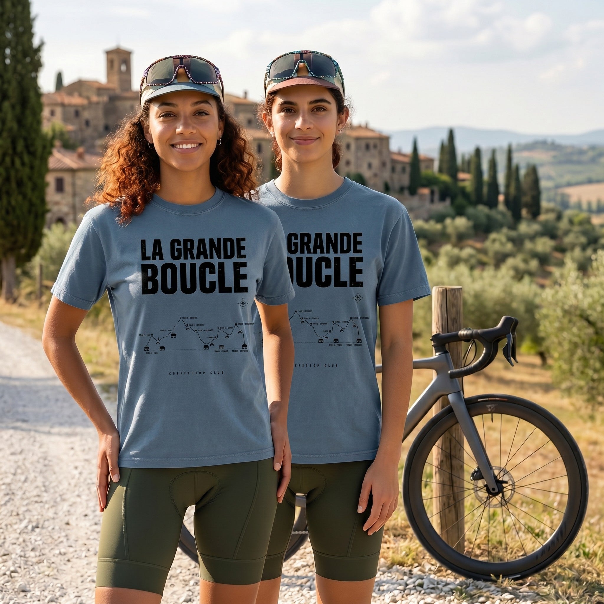 Grande Boucle TdF Cycling T-Shirt — Blue Jean lifestyle