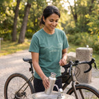 Destination Cycling T-Shirt — Blue Spruce lifestyle