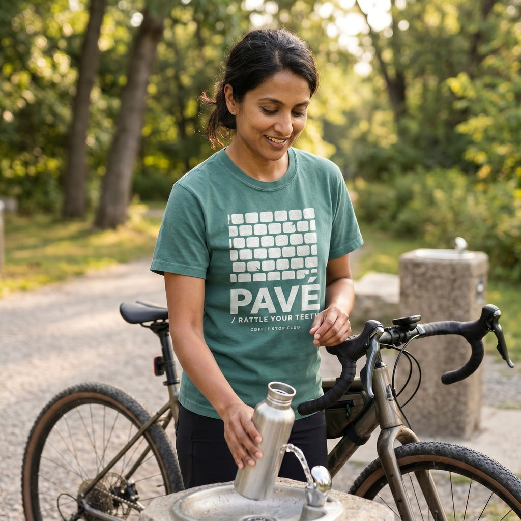 Pavé Tour T‑Shirt — Blue Spruce lifestyle