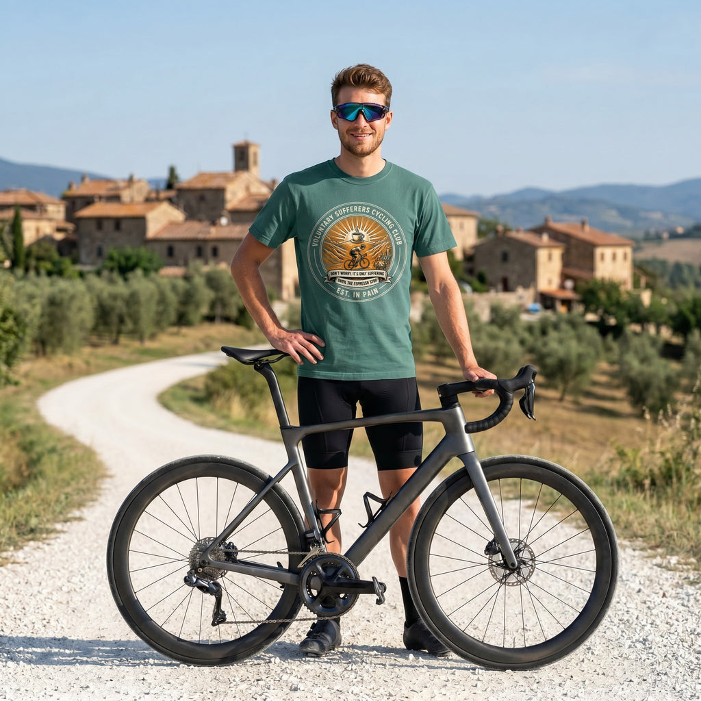 Est. In Pain Cycling T-Shirt — Blue Spruce lifestyle