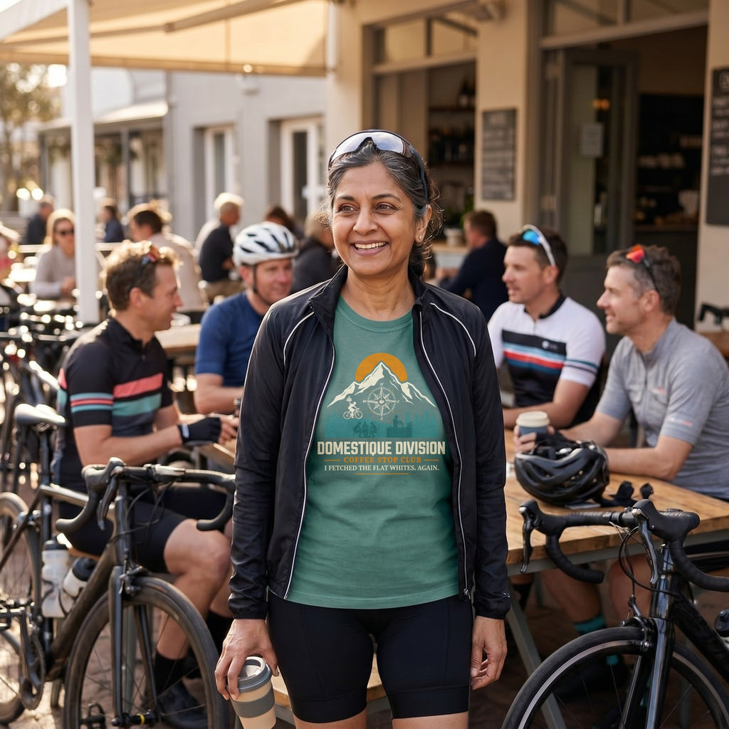 Domestique Division Cyclist T-Shirt — Blue Spruce lifestyle
