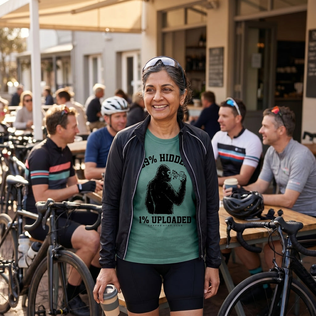 99% Hidden 1% Uploaded Cycling T-Shirt — Blue Spruce lifestyle