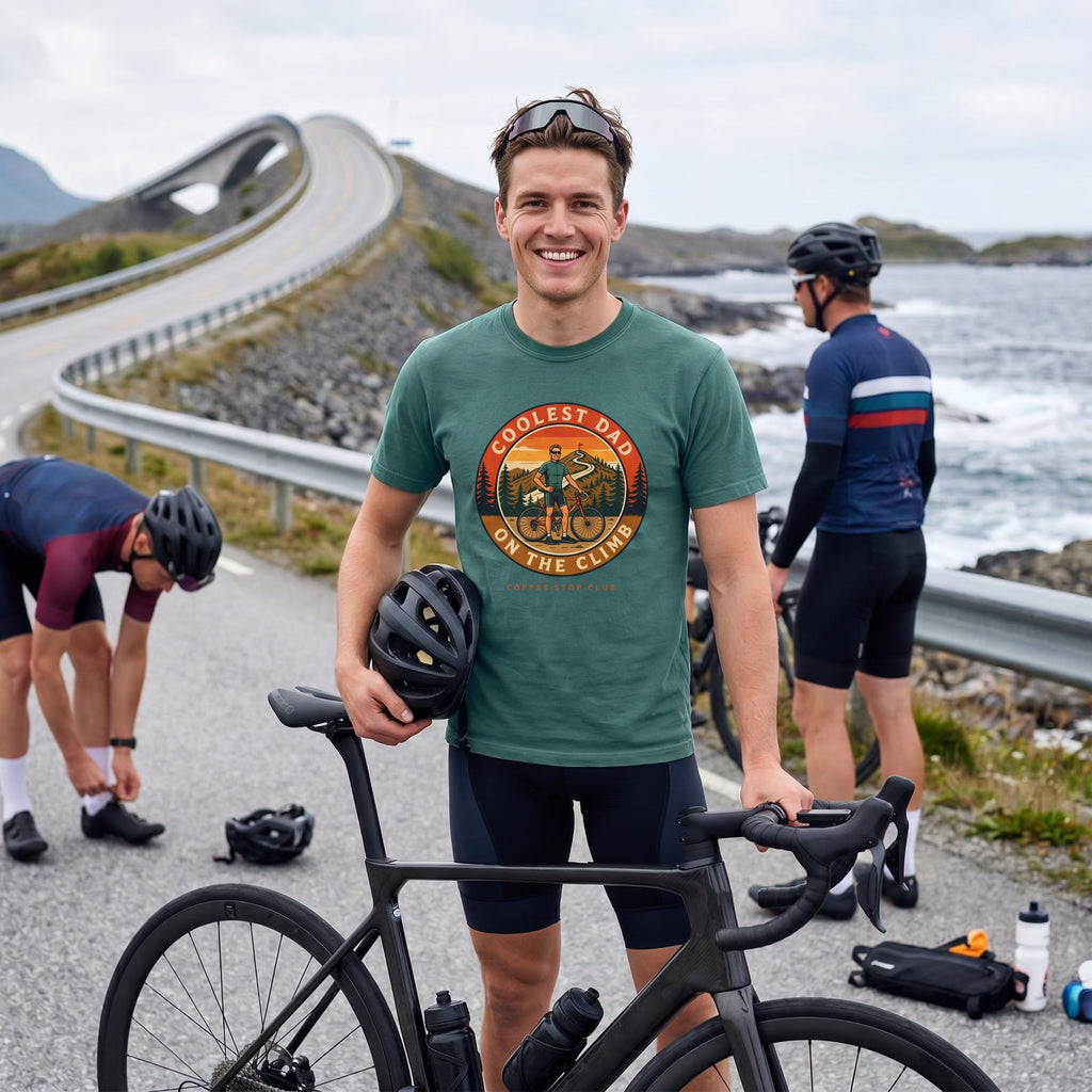 Coolest Dad On The Climb T-Shirt — Blue Spruce lifestyle