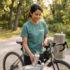 Fringale Fuel Critical Tour T‑Shirt — Blue Spruce lifestyle